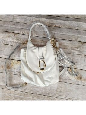G.I.L.I. genuine leather ivory backpack handbag convertible NWOT